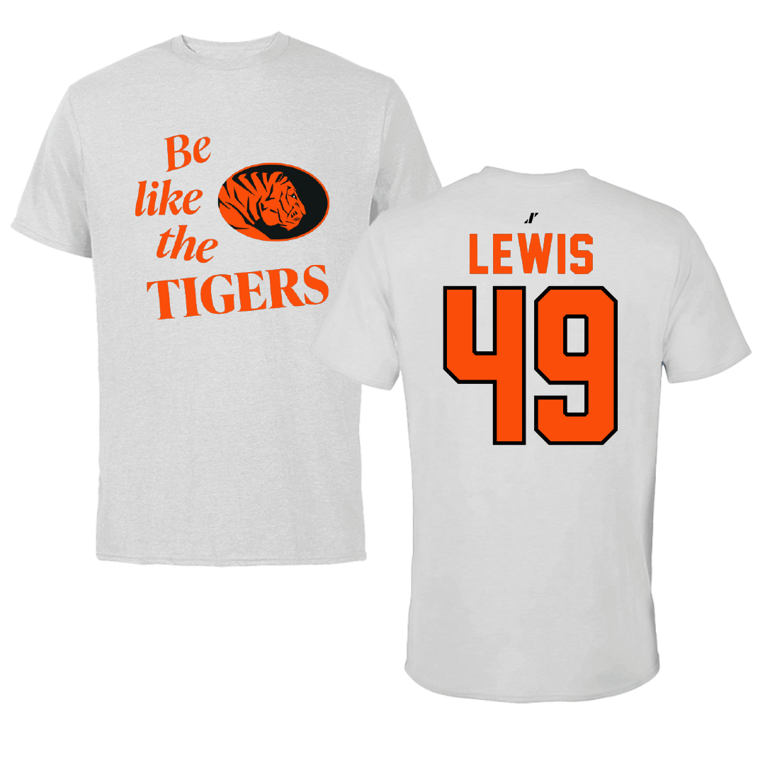 East Central University Football Light Gray Be Like Us Tee - #49 Amajah Lewis
