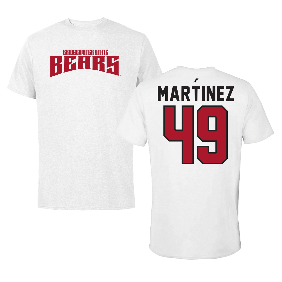 Bridgewater State University Football White Classic Performance Tee - #49 Andruw Martinez