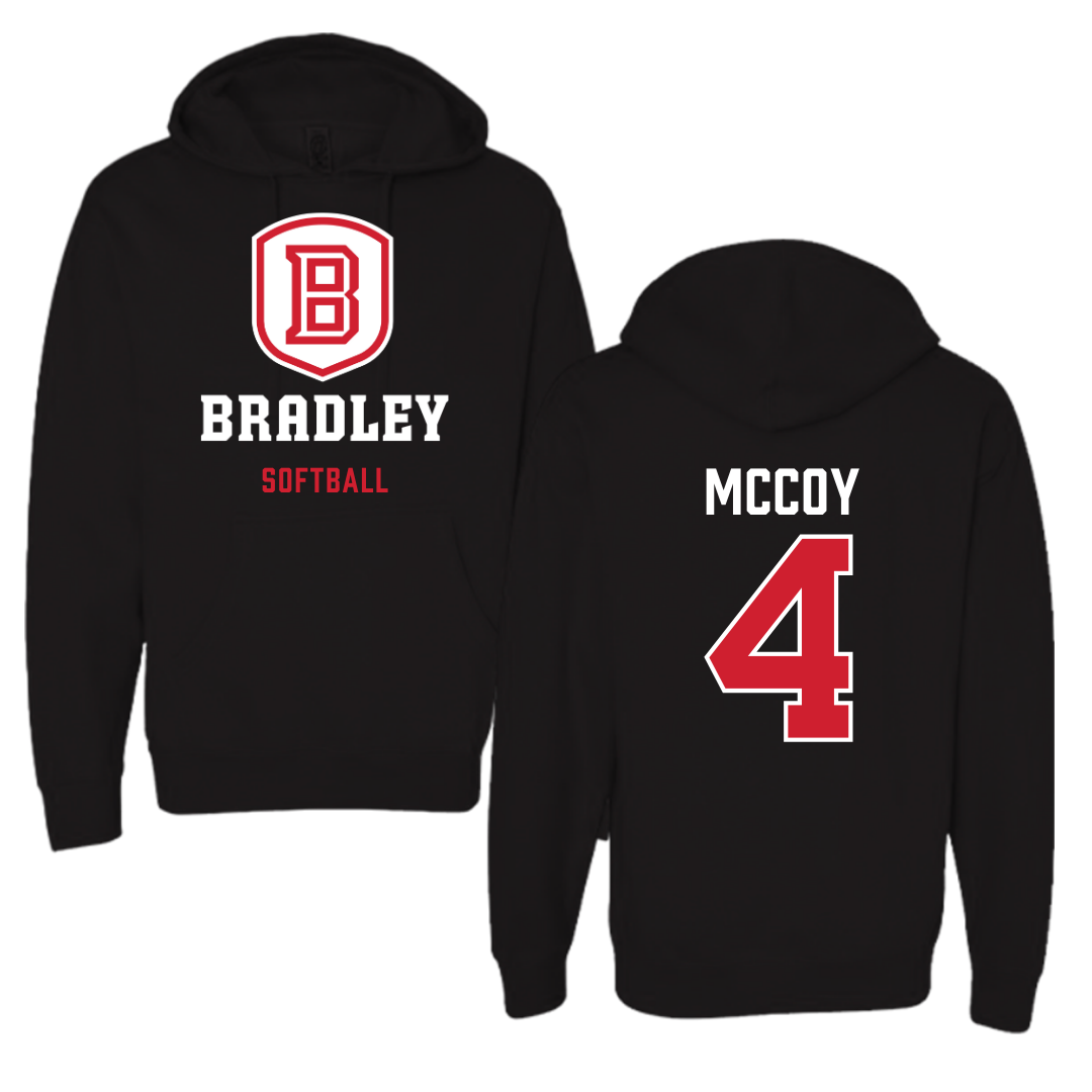 Bradley University Softball Black Hoodie - #4 Kierston McCoy