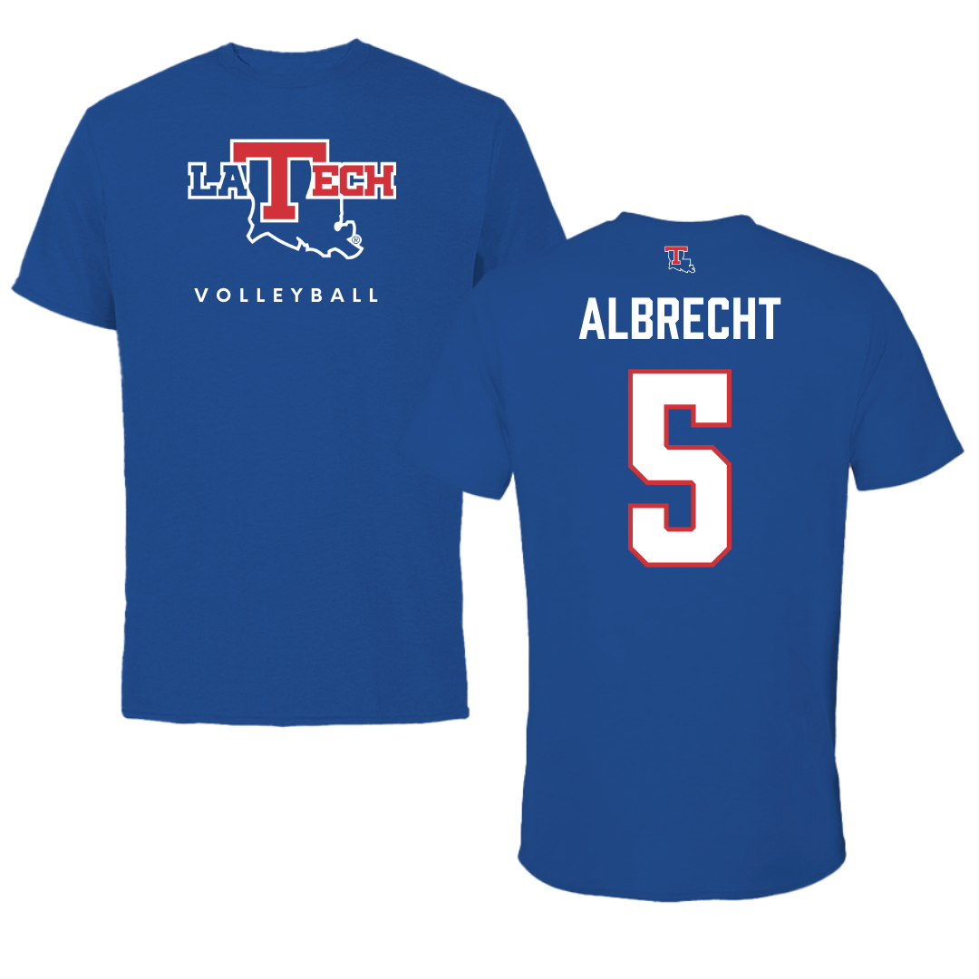 Louisiana Tech University Volleyball True Royal Tee  - #5 Lauren Albrecht
