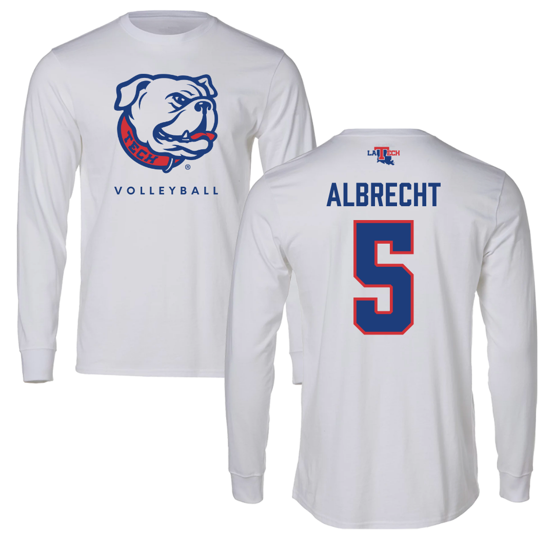 Louisiana Tech University Volleyball White Long Sleeve  - #5 Lauren Albrecht