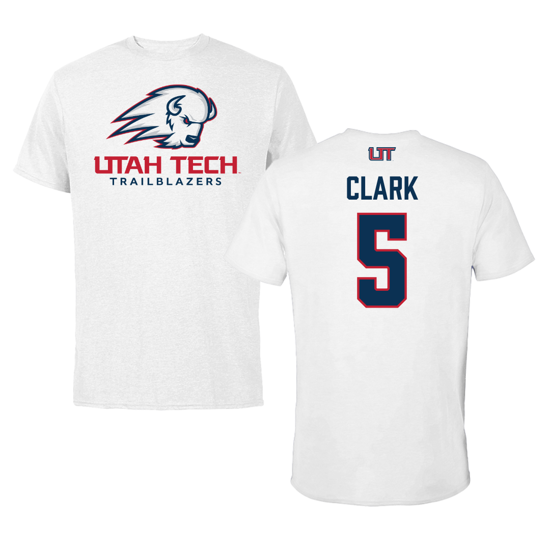 Utah Tech University Baseball White Tee  - #5 Cayden Clark