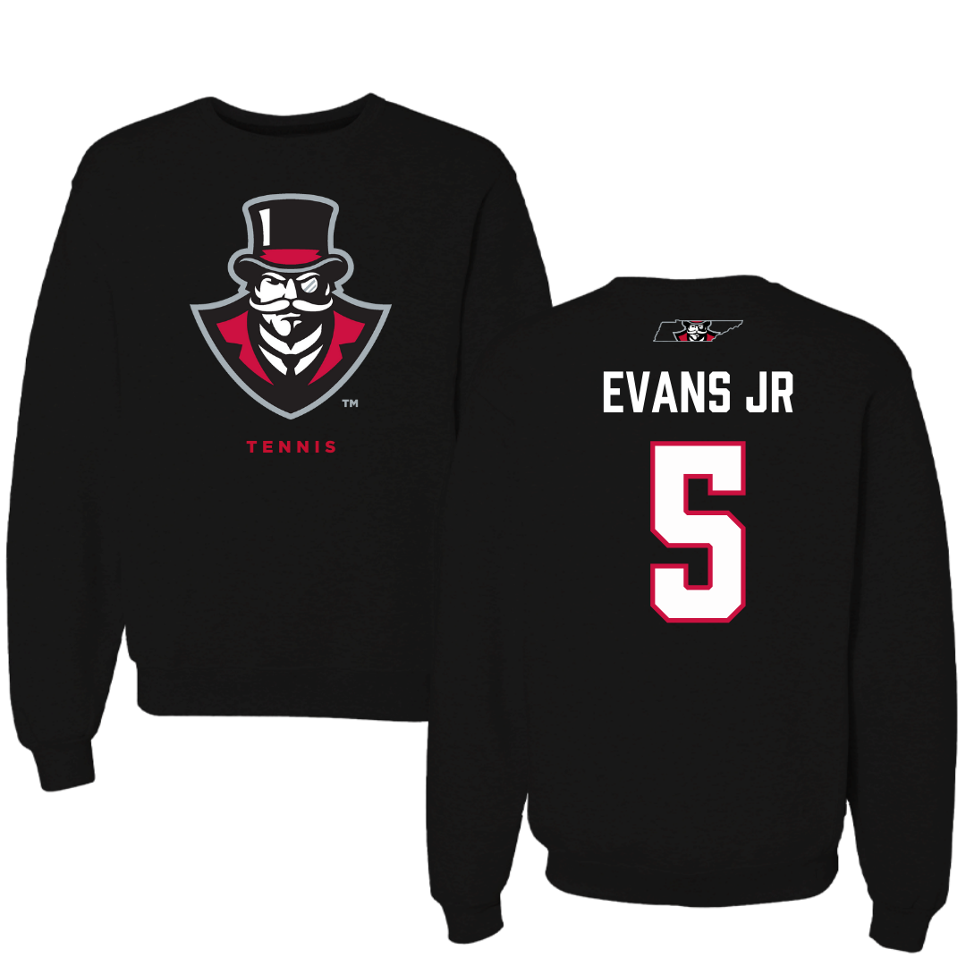 Austin Peay State University Football Black Mascot Crewneck - #5 CJ Evans Jr