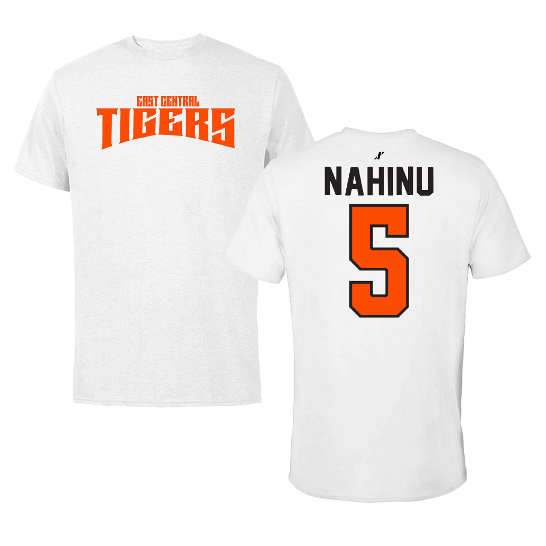 East Central University Volleyball White Classic Tee - #5 Angel Nahinu