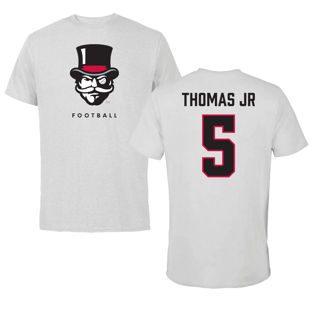 Austin Peay State University Football Gray Mascot Tee - #5 Rashaud Thomas Jr