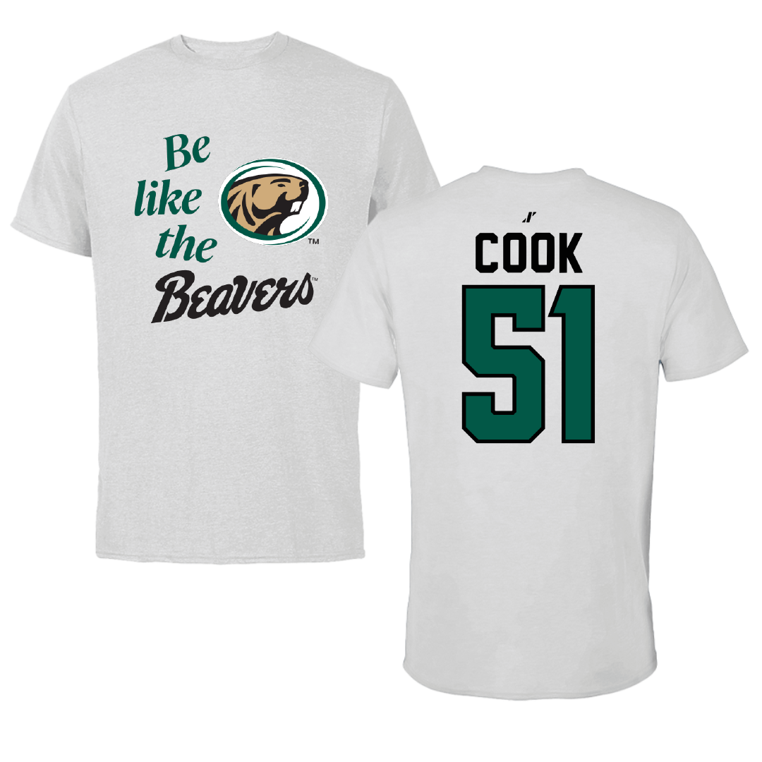 Bemidji State University Football Light Gray Be Like Us Performance Tee - #51 Kaden Cook