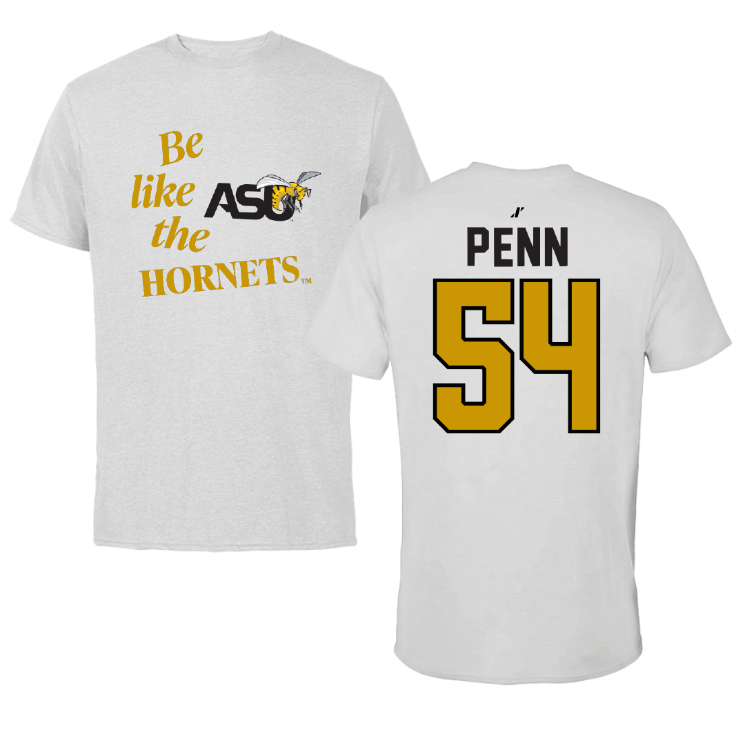 Alabama State University Football Light Gray Be Like Us Tee - #54 Dezmond Penn