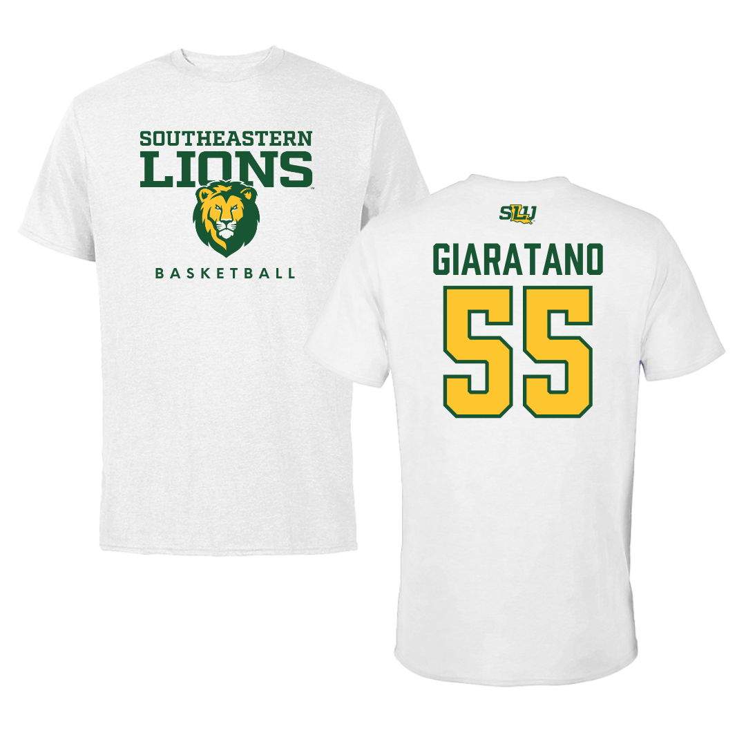 Southeastern Louisiana University Basketball White Tee  - #55 Hailey Giaratano