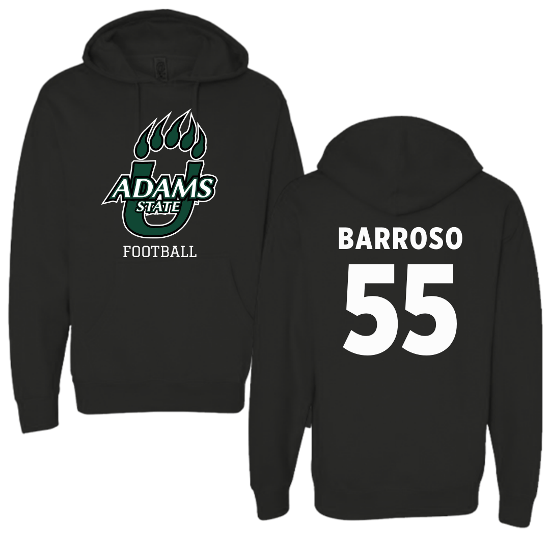 Adams State University Football Black Hoodie  - #55 Diego Barroso