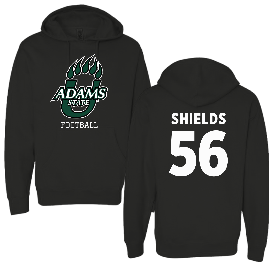 Adams State University Football Black Hoodie  - #56 Aiden Shields