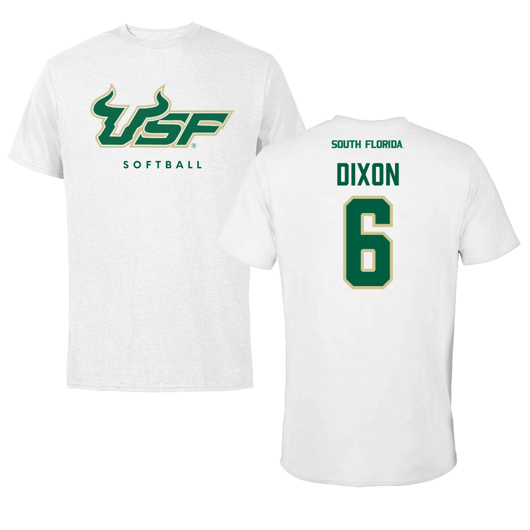 University of South Florida Softball White Tee  - #6 Payton Dixon