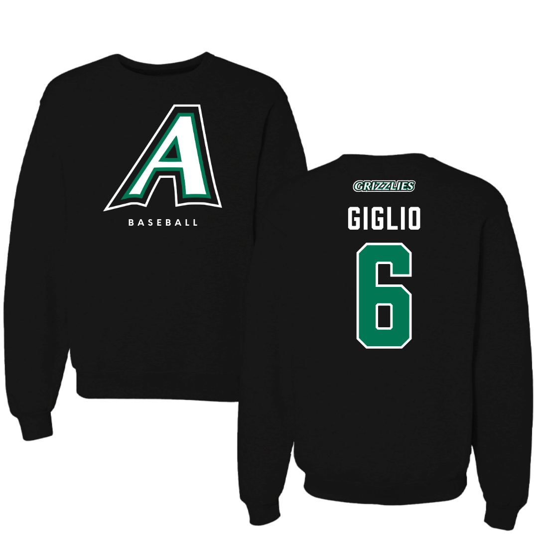 Adams State University Baseball Black Crewneck  - #6 Paul Giglio