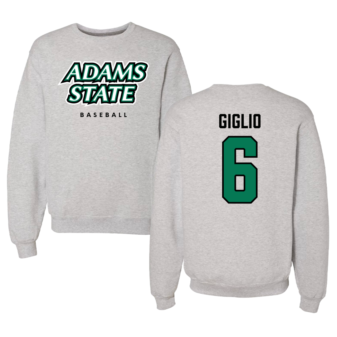 Adams State University Baseball Gray Crewneck  - #6 Paul Giglio