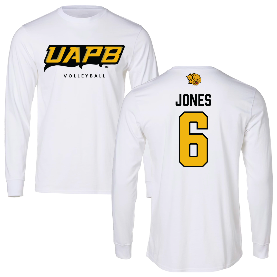 University of Arkansas-Pine Bluff Volleyball White Long Sleeve  - #6 Amayah Jones