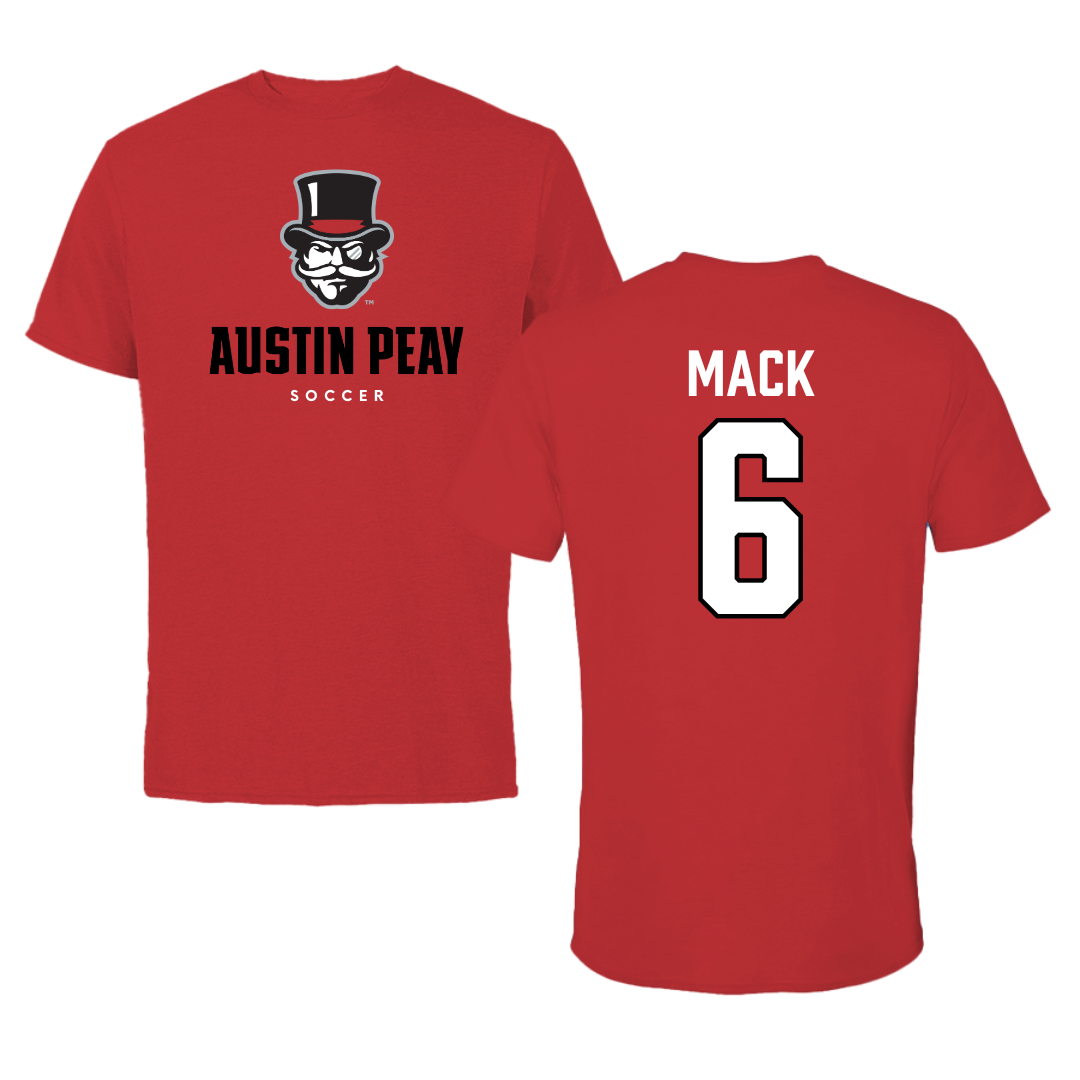 Austin Peay State University Soccer Red Mascot Tee - #6 Aniyah Mack