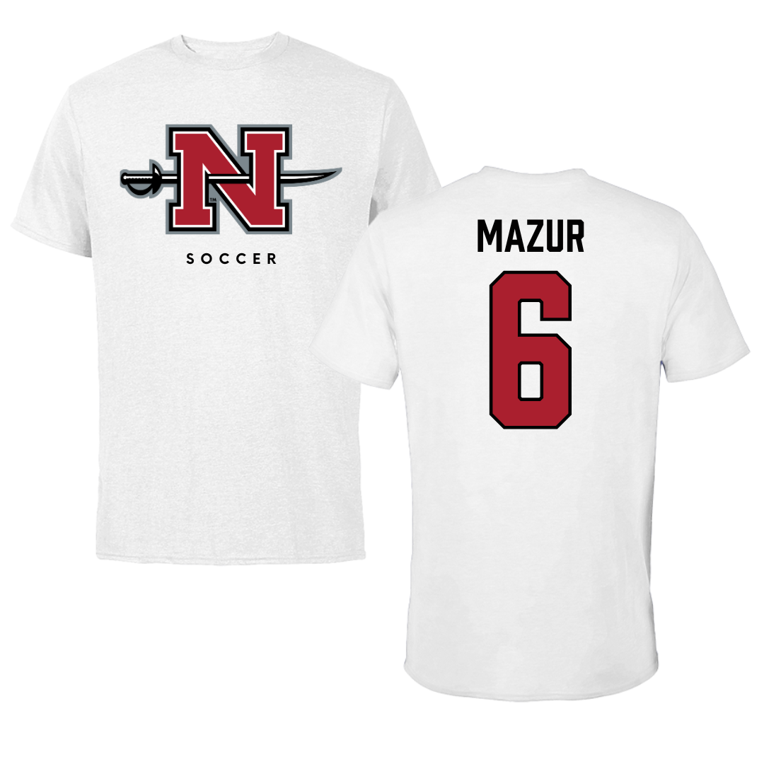 Nicholls State University Soccer White Tee  - #6 Lillie Mazur