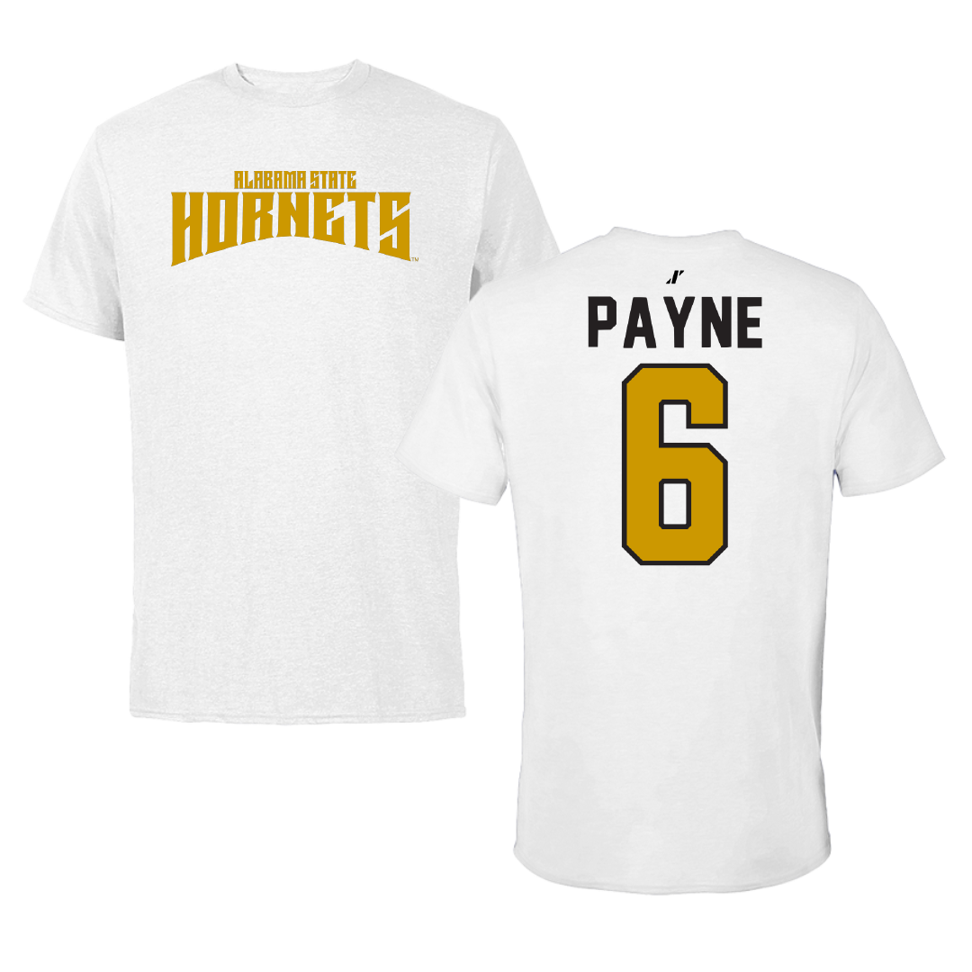 Alabama State University Volleyball White Classic Performance Tee - #6 Bailee Payne