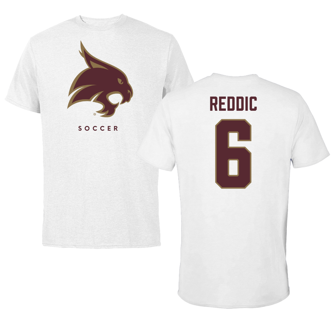Texas State University Soccer White Tee  - #6 Grace Reddic