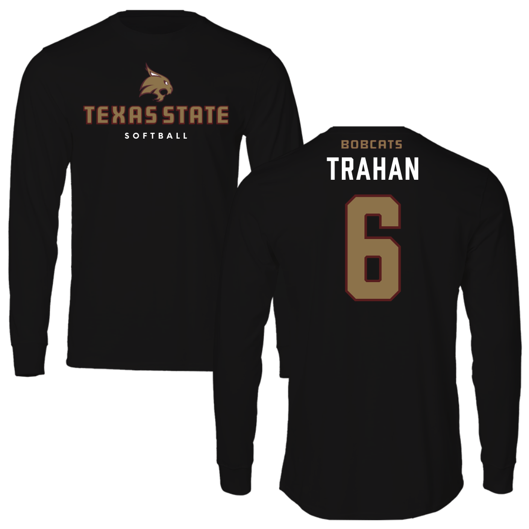 Texas State University Softball Black Long Sleeve  - #6 Ciara Trahan