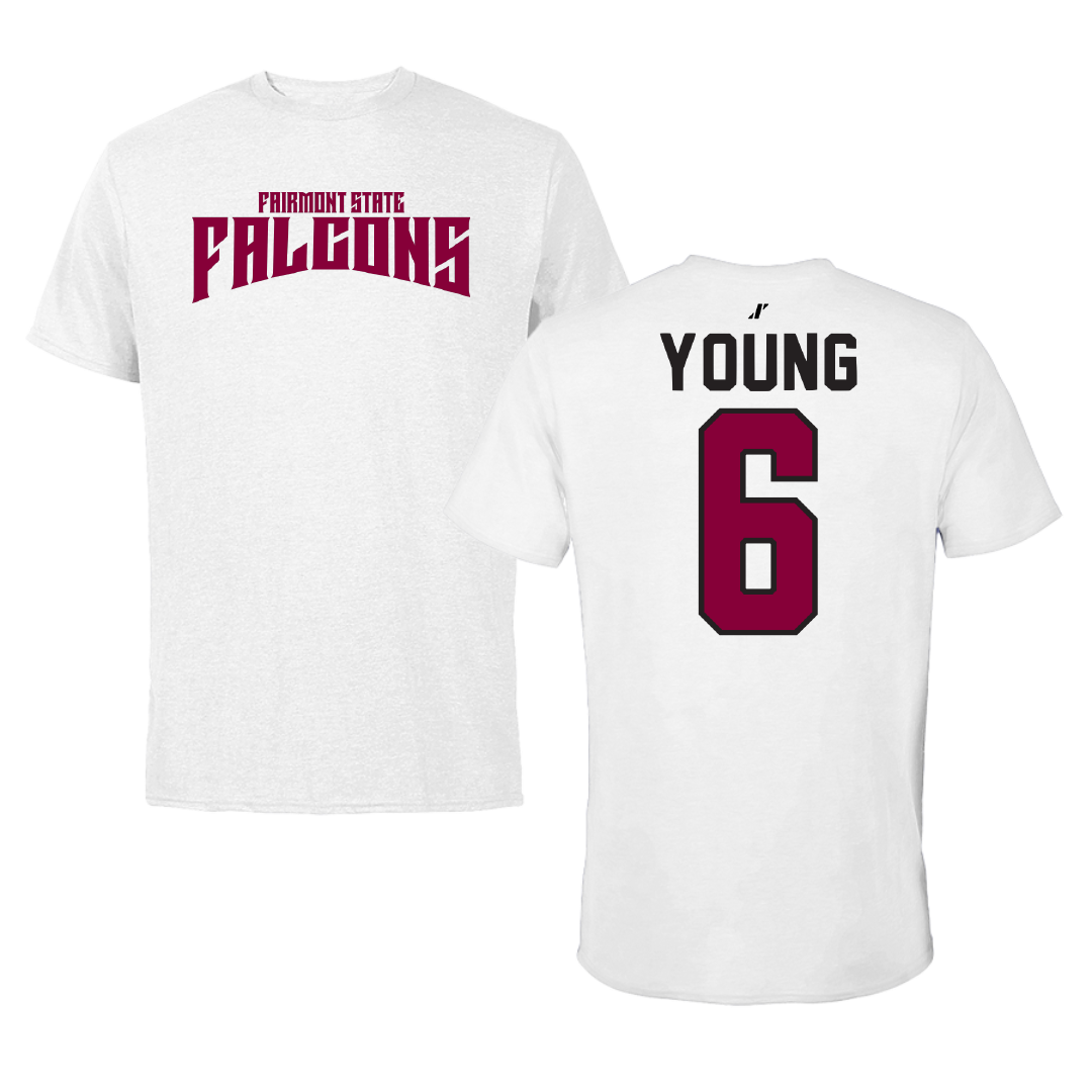 Fairmont State University Football White Classic Tee - #6 Quinton Young