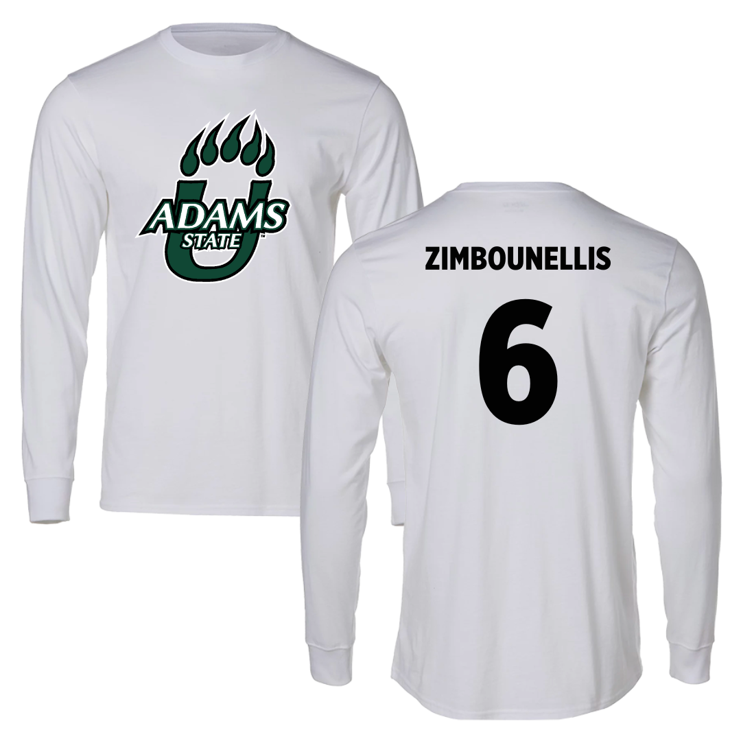 Adams State University Soccer White Long Sleeve - #6 Tyler Zimbounellis