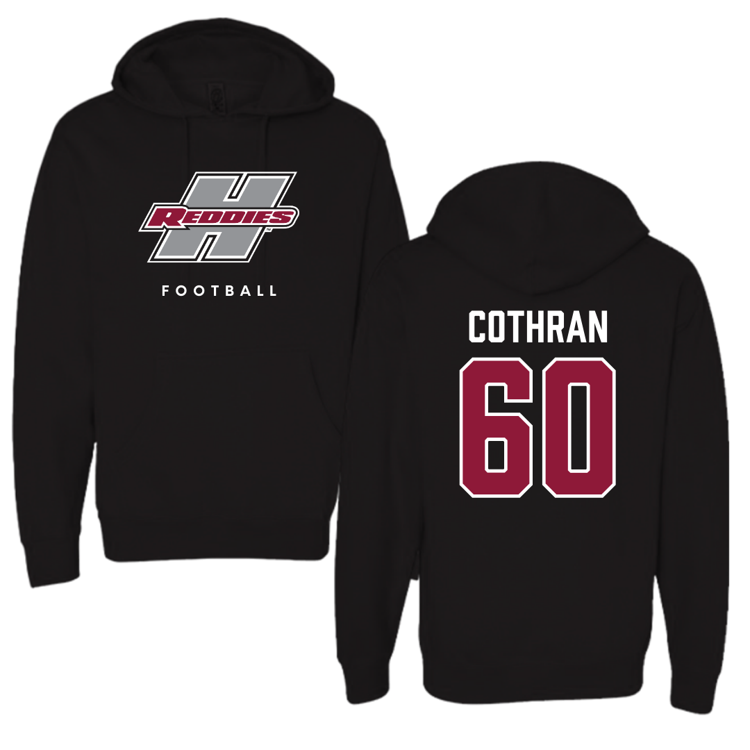 Henderson State University Football Black Hoodie  - #60 Isaac Cothran