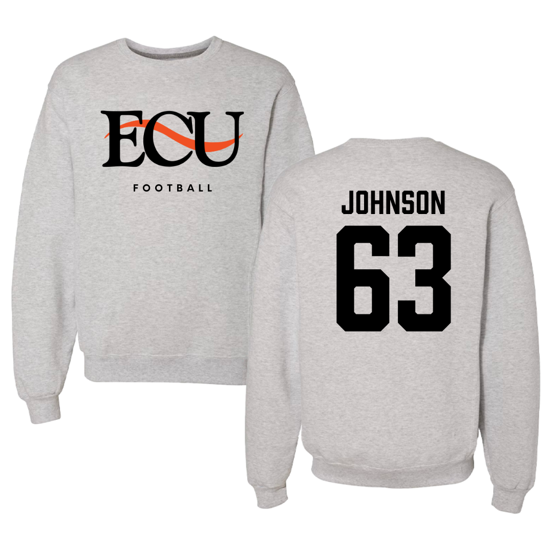 East Central University Football Gray Crewneck  - #63 Tyson Johnson