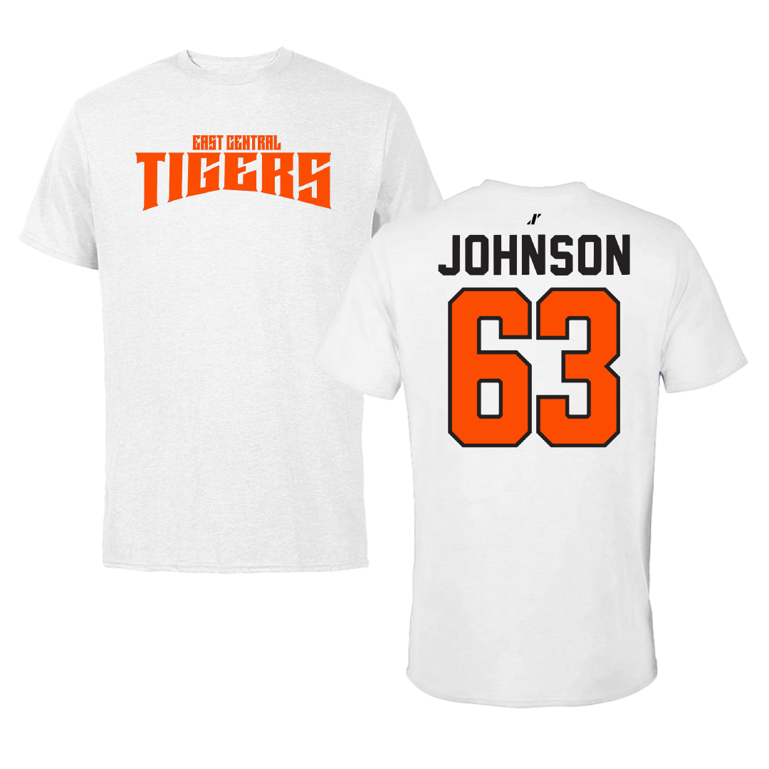 East Central University Football White Classic Tee - #63 Tyson Johnson