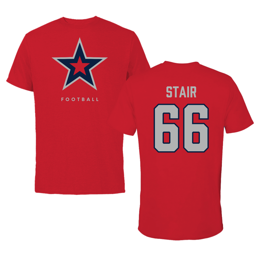 Camiseta roja de fútbol de la Universidad Robert Morris - #66 Aidan Stair
