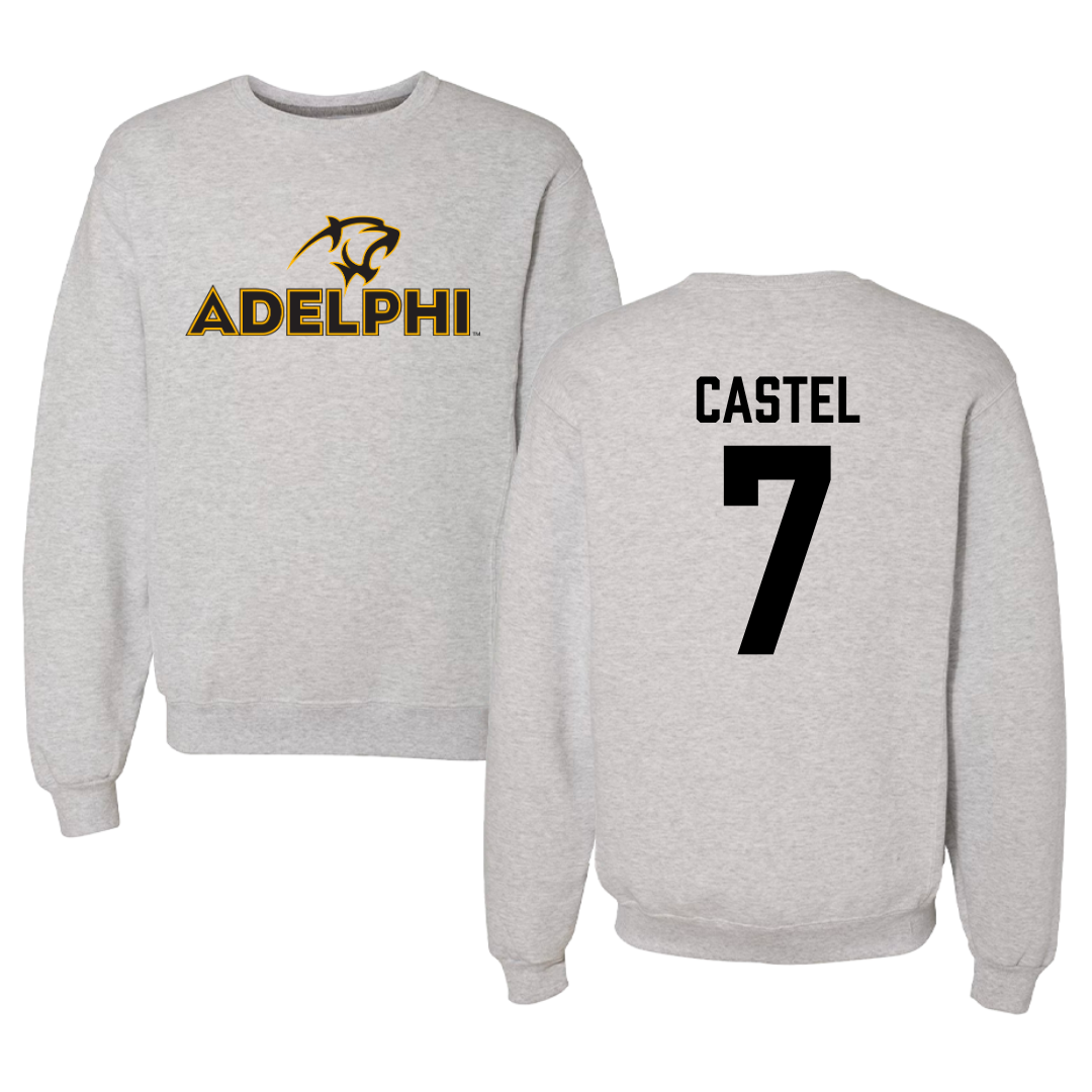 Adelphi University Soccer Gray Crewneck - #7 Victor Castel