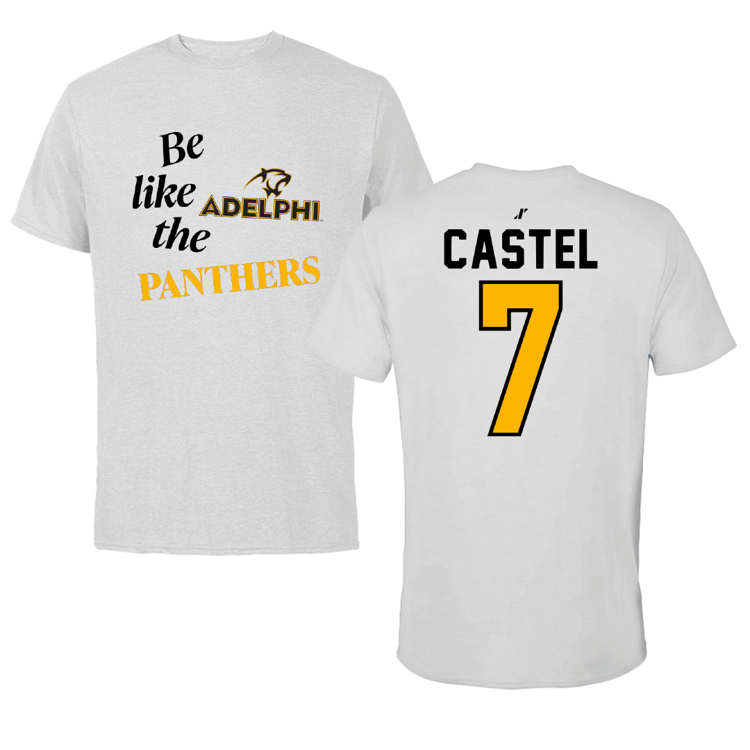 Adelphi University Soccer Light Gray Be Like Us Performance Tee - #7 Victor Castel