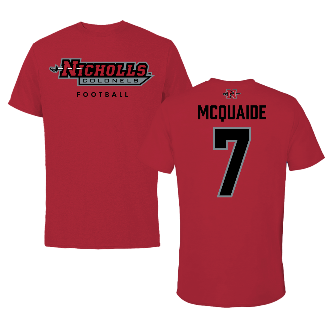 Camiseta roja de fútbol de la Universidad Estatal de Nicholls - #7 Pat McQuaide