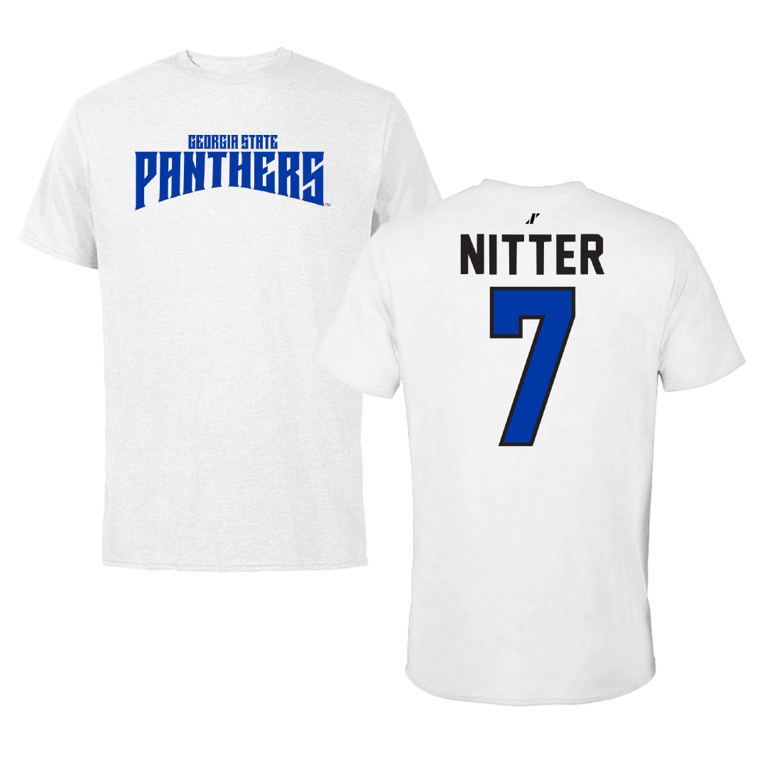 Georgia State University Basketball White Classic Performance Tee - #7 Zarique Nitter