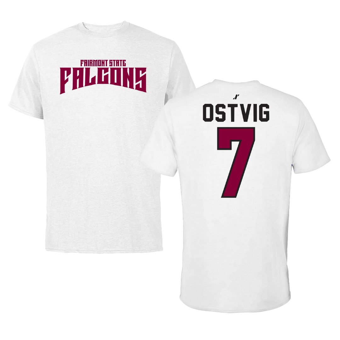 Fairmont State University Volleyball White Classic Tee - #7 Baylie Ostvig