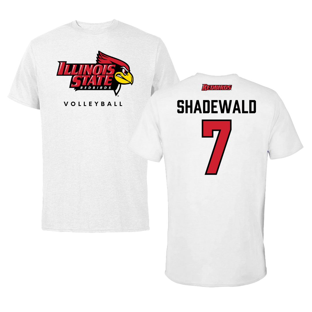 Illinois State University Volleyball White Tee  - #7 Aida Shadewald