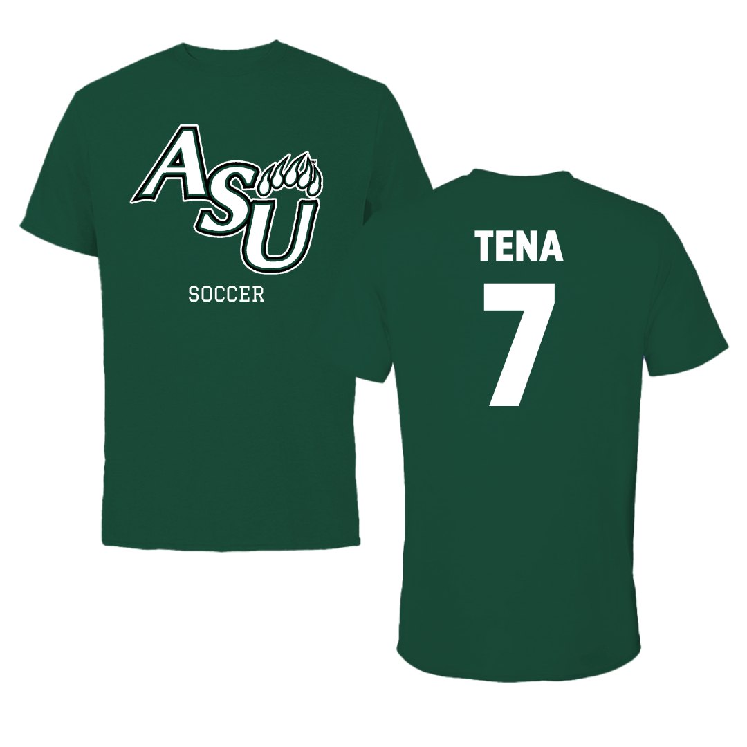 Camiseta verde bosque de fútbol de la Universidad Estatal de Adams - #7 Colette Tena