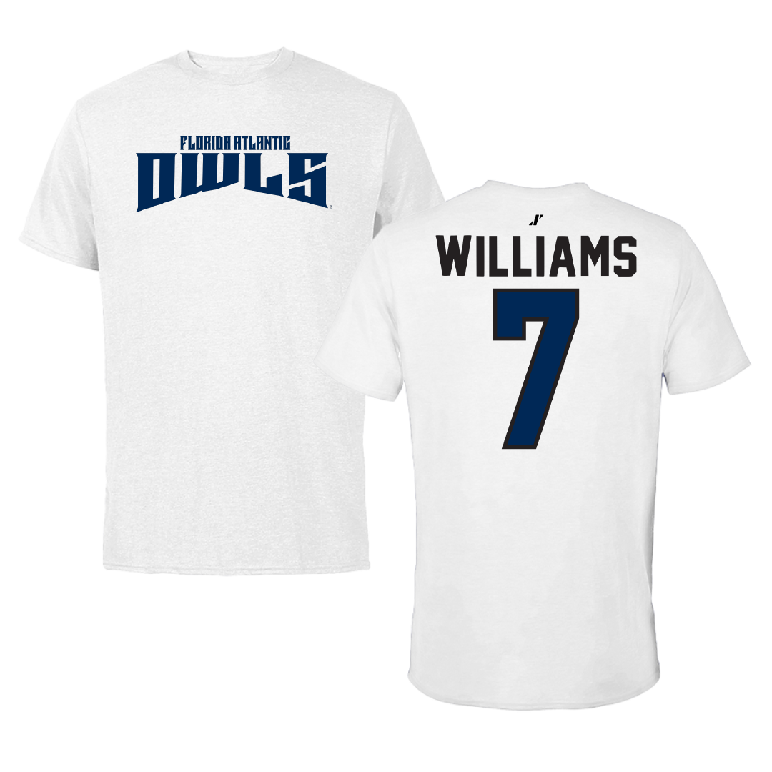 Florida Atlantic University Baseball White Classic Performance Tee - #7 CJ Williams