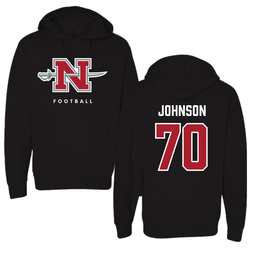 Nicholls State University Football Black Hoodie  - #70 Jacob Johnson