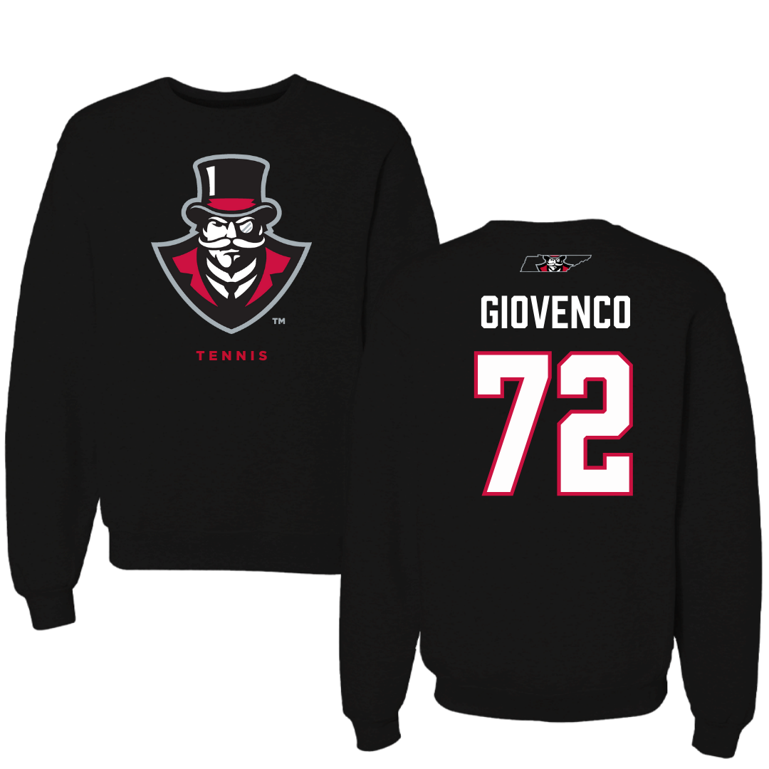 Austin Peay State University Football Black Mascot Crewneck - #72 Jaiden Giovenco