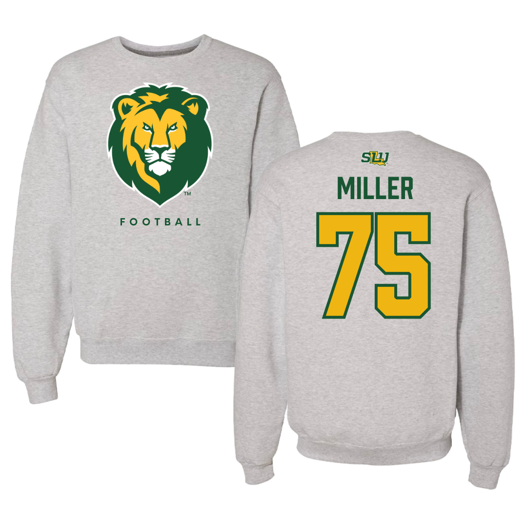Southeastern Louisiana University Football Gray Crewneck  - #75 Blakeley Miller
