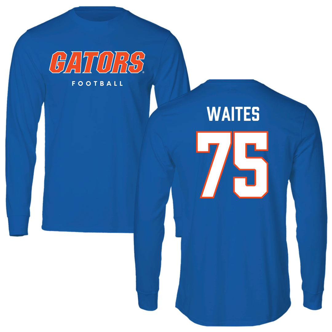 University of Florida Football True Royal Block Long Sleeve - #75 Kamryn Waites