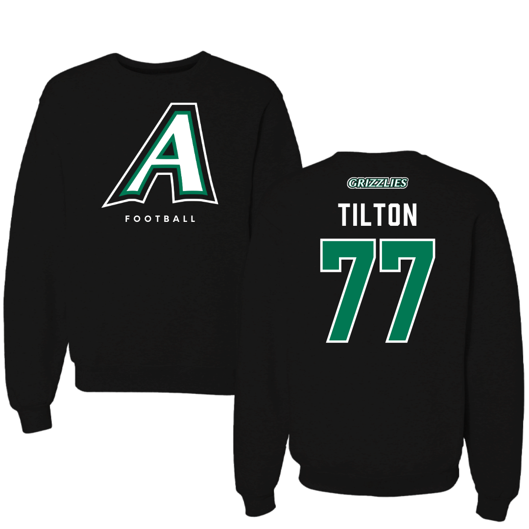 Adams State University Football Black Crewneck  - #77 Wyatt Tilton