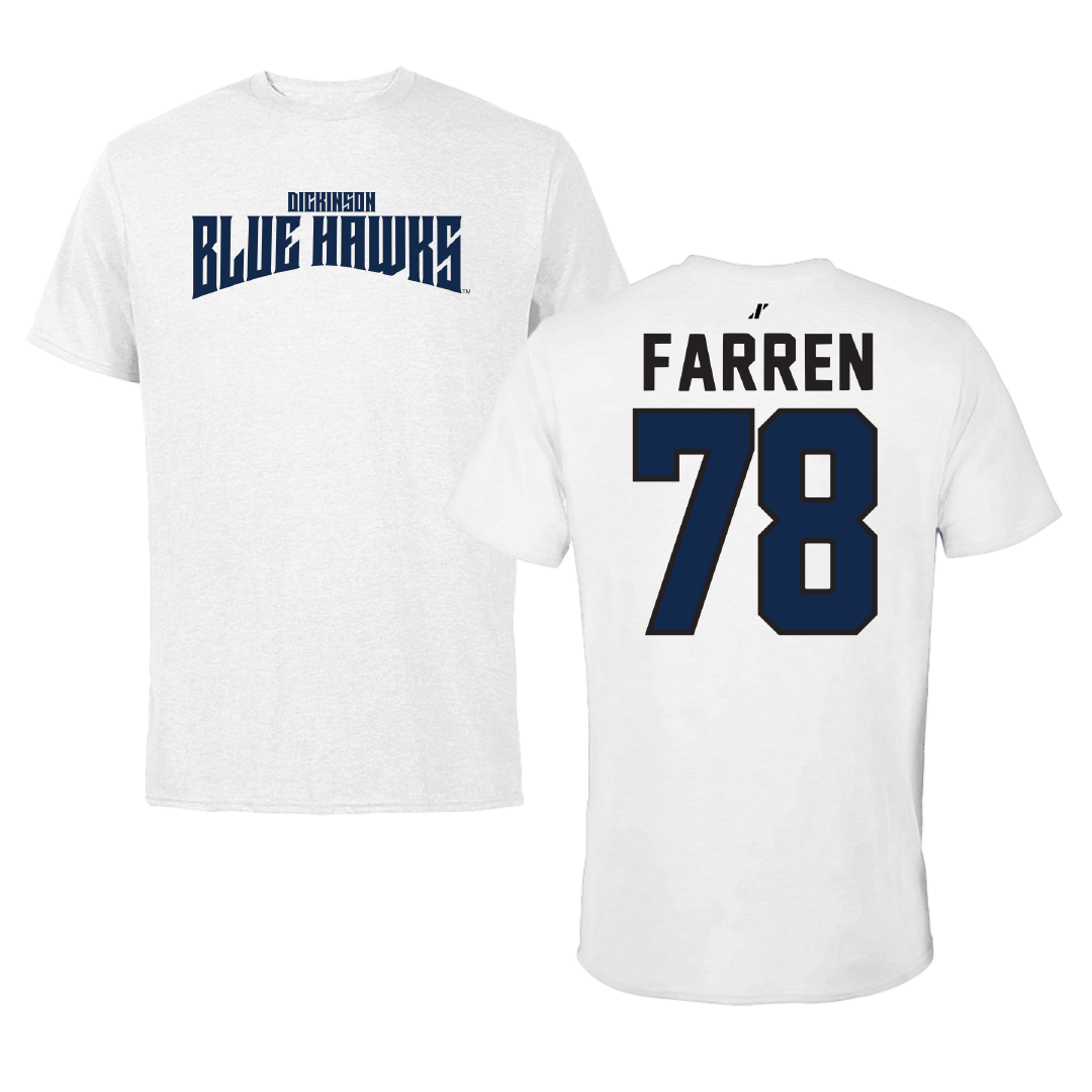 Dickinson State University Football White Classic Performance Tee - #78 Trent Farren