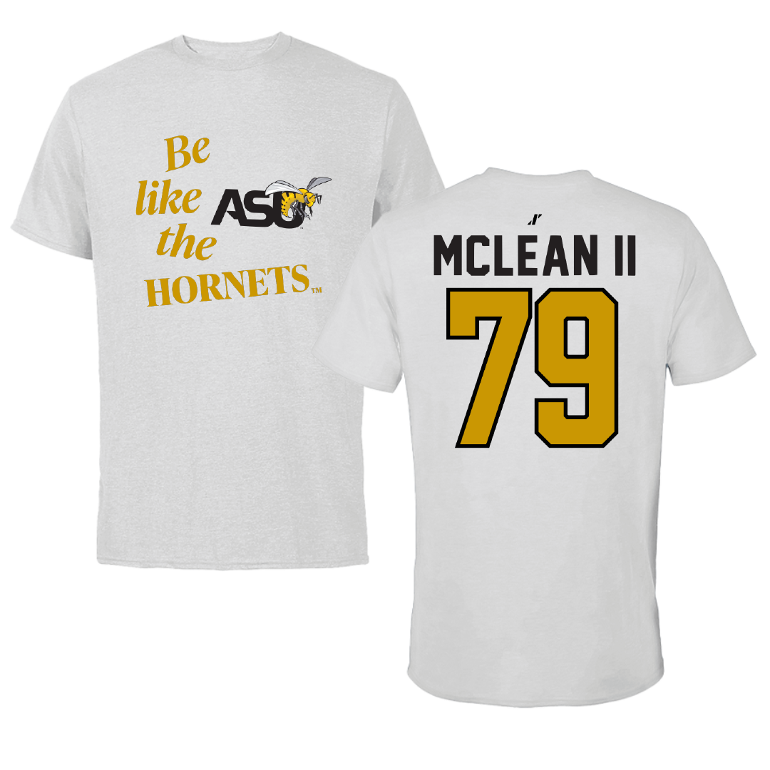 Alabama State University Football Light Gray Be Like Us Tee - #79 Phillip McLean II