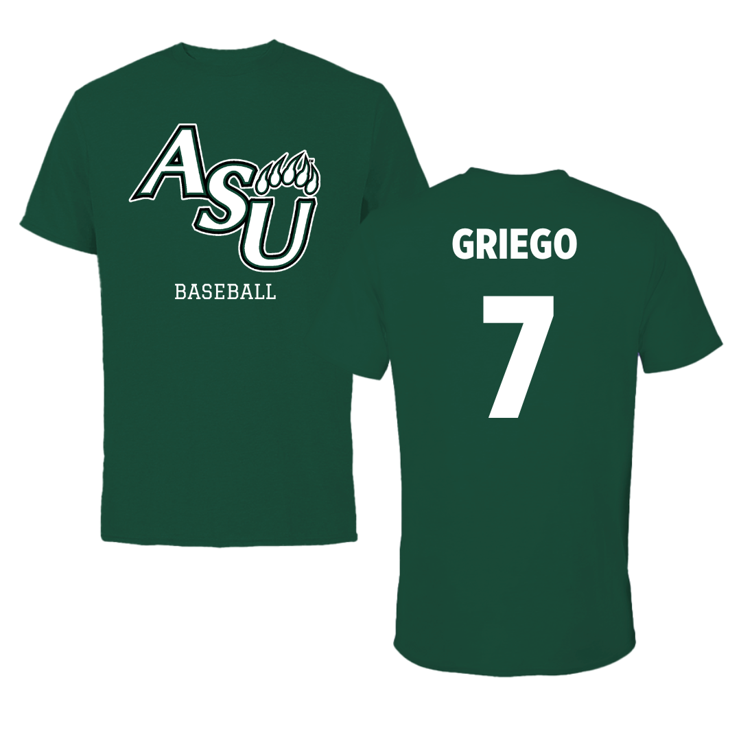 Adams State University Baseball Green Tee  - #7 Markus Griego