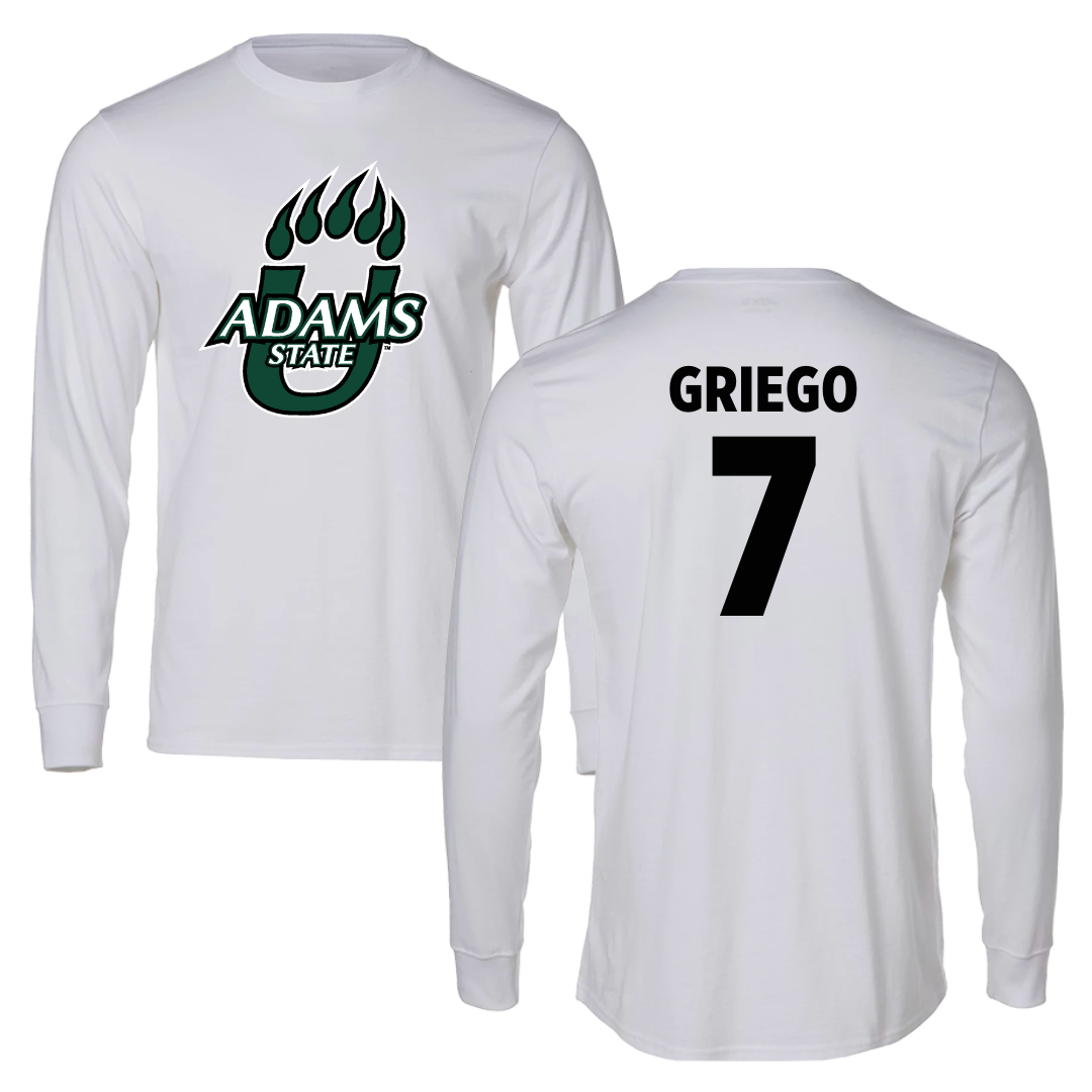 Adams State University Baseball White Long Sleeve  - #7 Markus Griego