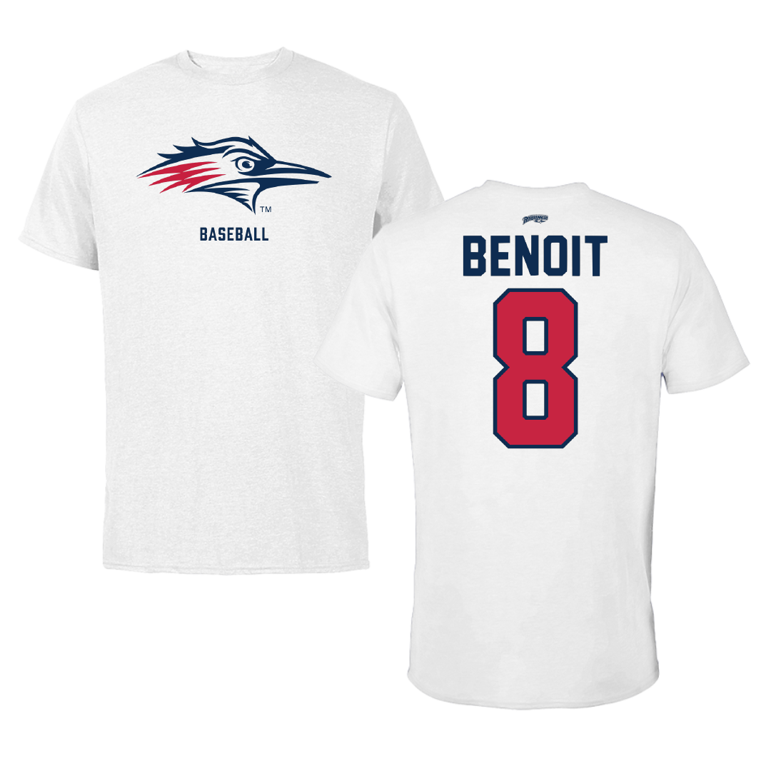 Metropolitan State University of Denver Baseball White Performance Tee - #8 Haydn Benoit