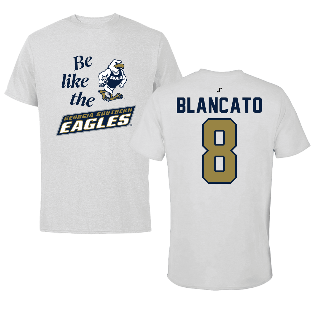 Georgia Southern University Baseball Light Gray Be Like Us Performance Tee - #8 Sam Blancato