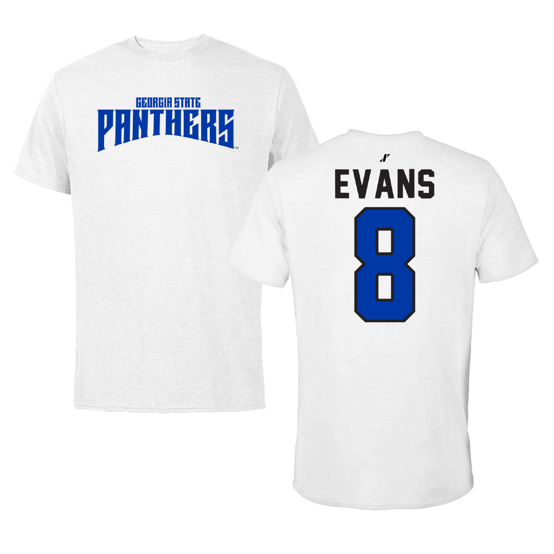 Georgia State University Basketball White Classic Performance Tee - #8 Darnell Evans