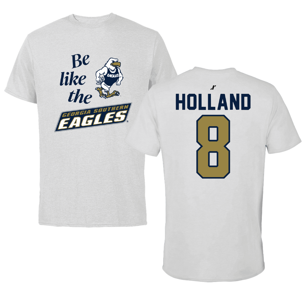 Georgia Southern University Softball Light Gray Be Like Us Performance Tee - #8 Bailey Holland